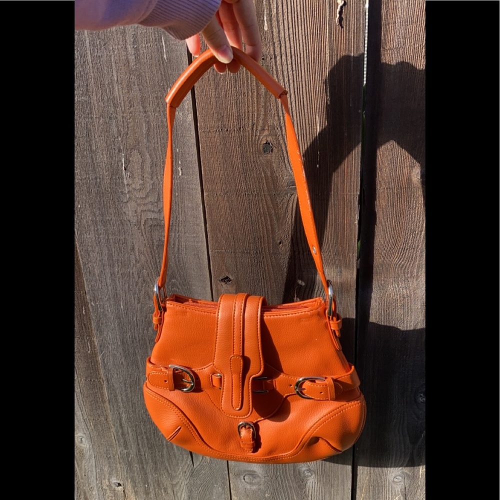 Leather orange purse